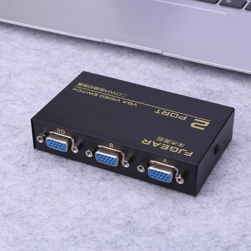 2 Poort Vga Video Switch Box 1 Input 2 Output/2 Input Naar 1 Uitgang Vga Splitter Video converter Adapter Doos 1600X1280 150Hz
