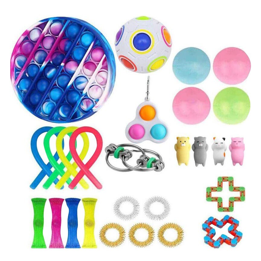 Lot De 6 Jouets Anti-stress Fidget – Textures Variées, Formes Différentes, En Tissu Doux Et Silencieux – Soulage L'anxiété, Améliore La Concentration – Pour Enfants Et Adultes