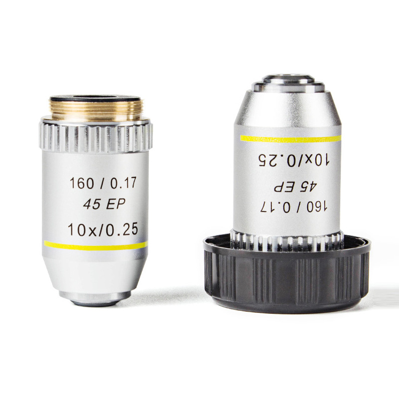 Semi-plan Achromatic Objective Lens 195 mm Conjugate Distance 4X/10X/20X/40X/60X/100X for Biological Microscope 160/0.17 45EP