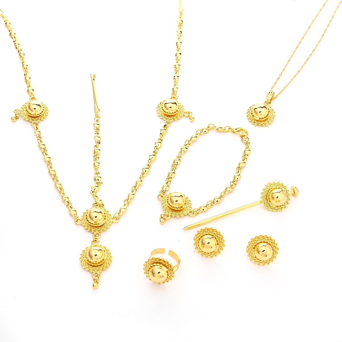 Habesha – ensemble de bijoux de pâques pour femmes, couleur or 24K, Style éthiopien, tendance érythréen