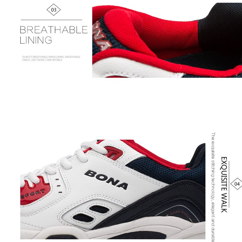 BONA męskie buty robić tenisa odkryte buty robić biegania zasznurowane męskie buty sportowe komfortowe światło miękkie sportowe buty robić chodzenia na świeżym powietrzu