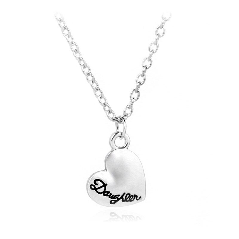 2-Piece Heart Mother-Daughter Necklace Set – Stainless Steel Chain With Copper Pendant, Gift For Mom & Kids - View #5