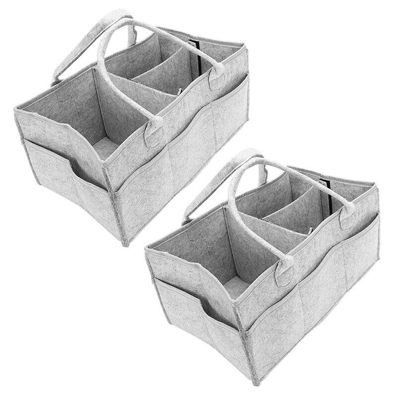 2X Baby Diaper Caddy Organizer Portable Holder Bag For Changing Table And Car, Nursery Essentials Storage Bins: Default Title