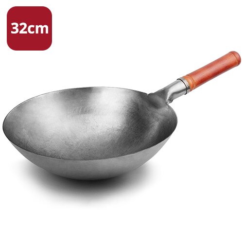 Fypo Keuken Ijzer Cookeware Chinese Woks Traditionl Handgemaakte Wok Niet-Coating Kookpot Gietijzeren Pot Gietijzeren Koekenpan: Default Title