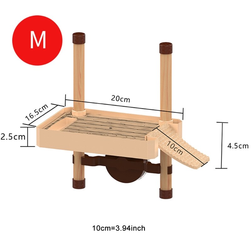 Turtle Pier Floating Basking Reptile Ramp Platform Turtle Terrace Brazilian Tortoise Climbing Island Amphibian Floating Island: M