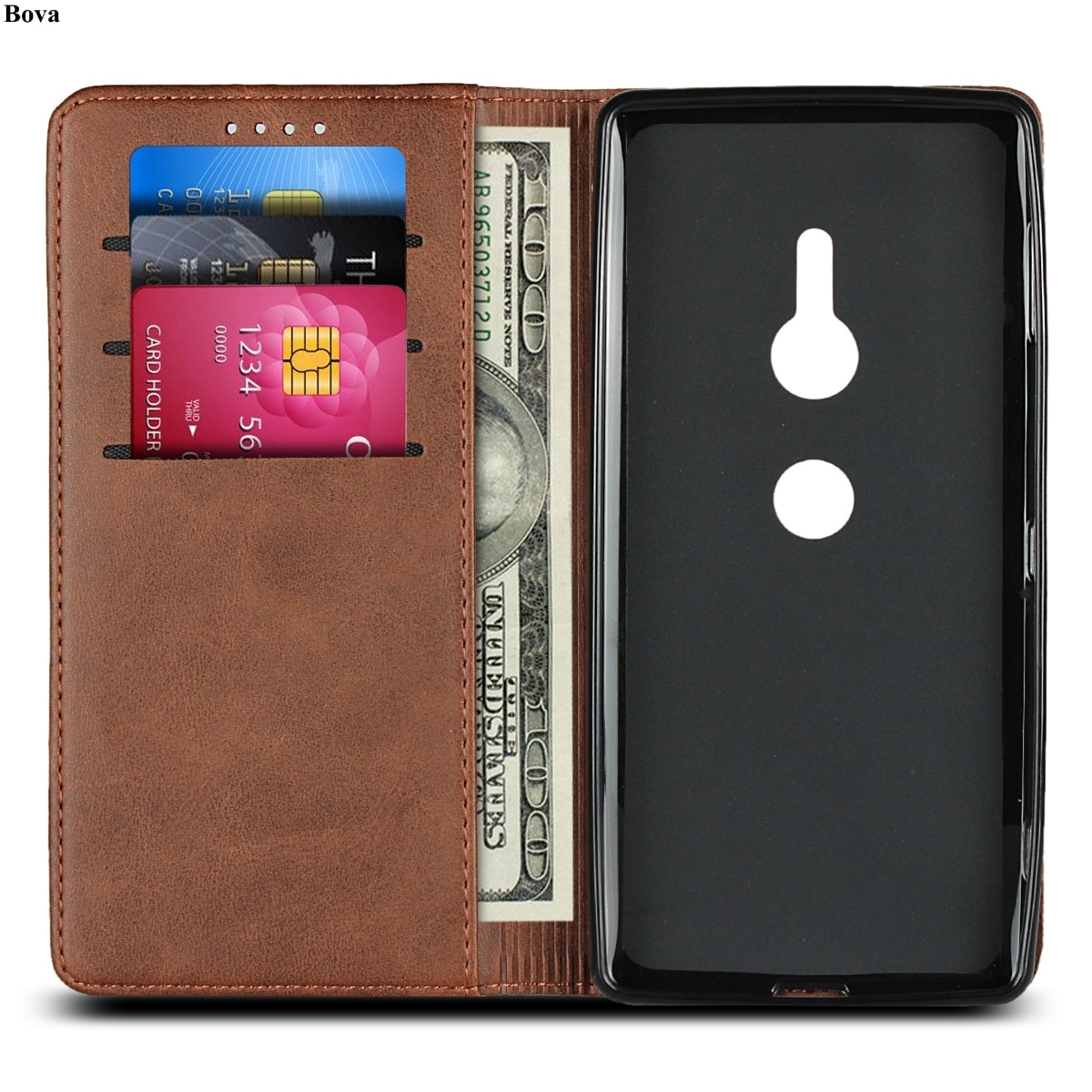 Skórzane etui do Sony Xperia XZ3 XZ2 Compact etui z klapką etui na karty magnetyczne etui na portfel