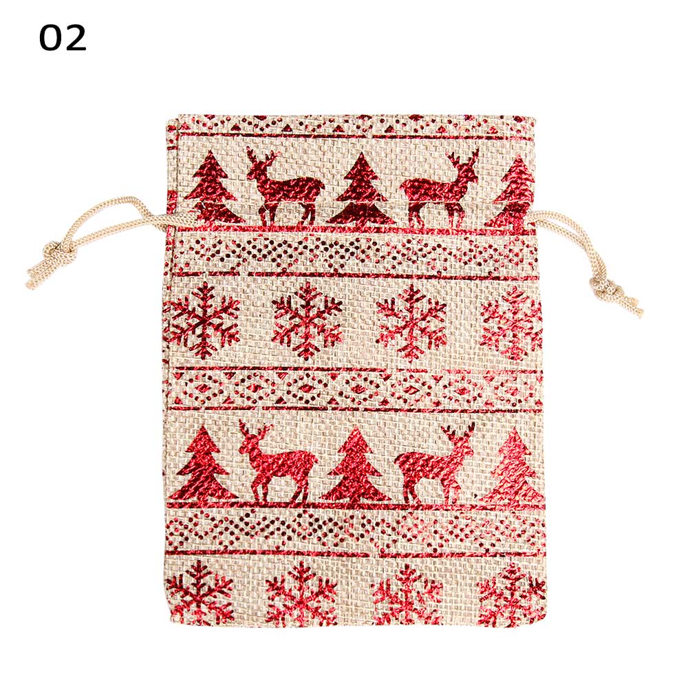Portable Drawstring Bags Girls Draw Pocket Women Travel Pouch Christmas Print Jute Bags Drawstring Pouch: 02