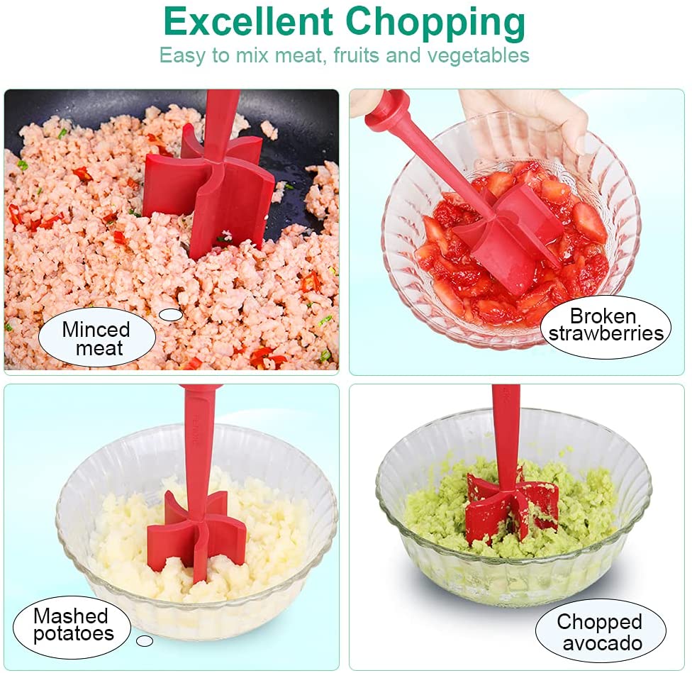 Mix Meat Chopper Heat Resistant Nylon Meat Masher for Hamburger Ground Beef Smasher Non Stick Cookware Utensils