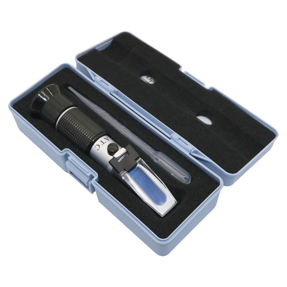 1 Pcs Portable Automatic Temperature Compensation Refractometer 0~20% Moisture Detection In Milk Protein Tester