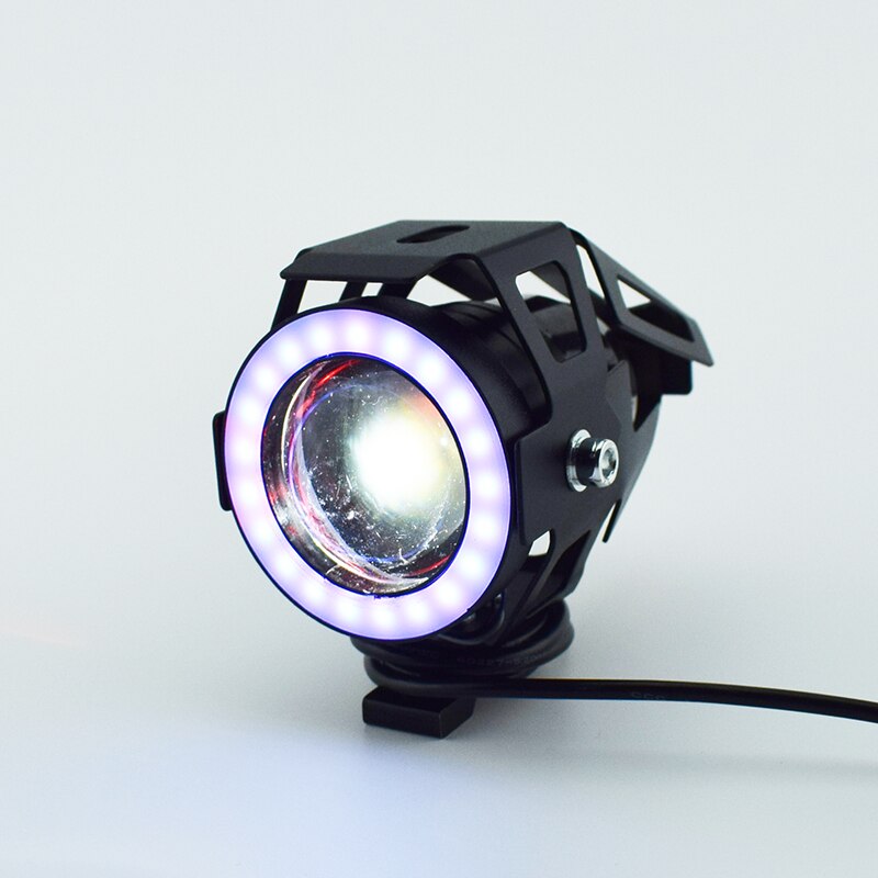 Faro LED para motocicleta U7, luz LED para motocicleta U7, 12V, 125W, 7 colores de conducción para motocicleta, faro auxiliar con Motor superbrillante, Luz antiniebla para bicicleta, 2 uds.