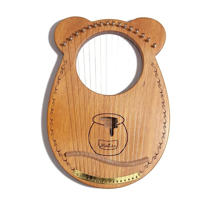16 mahagoni-leierharfe, leyaqin, mit stimmschlüssel, mini-trageharfe, für musikliebhaber, anfänger, kinder, erwachsene usw.: Default Title