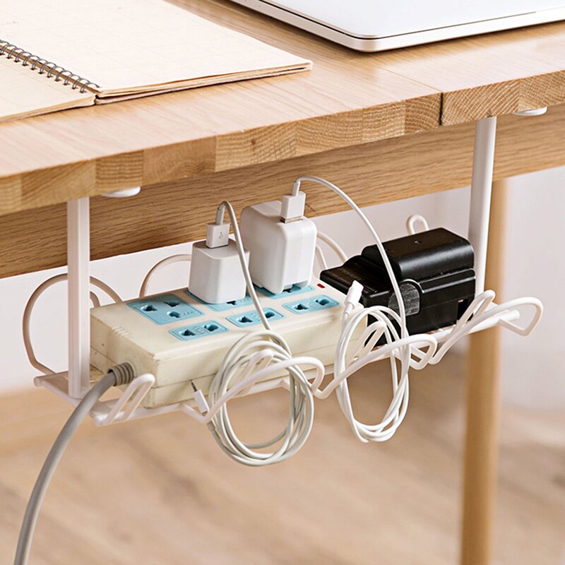 Hanging Wire Storage Rack Cable Management Tray Wire Cord Power Strip Adapter Organizer Shelf Storage Basket Holder Under Desk