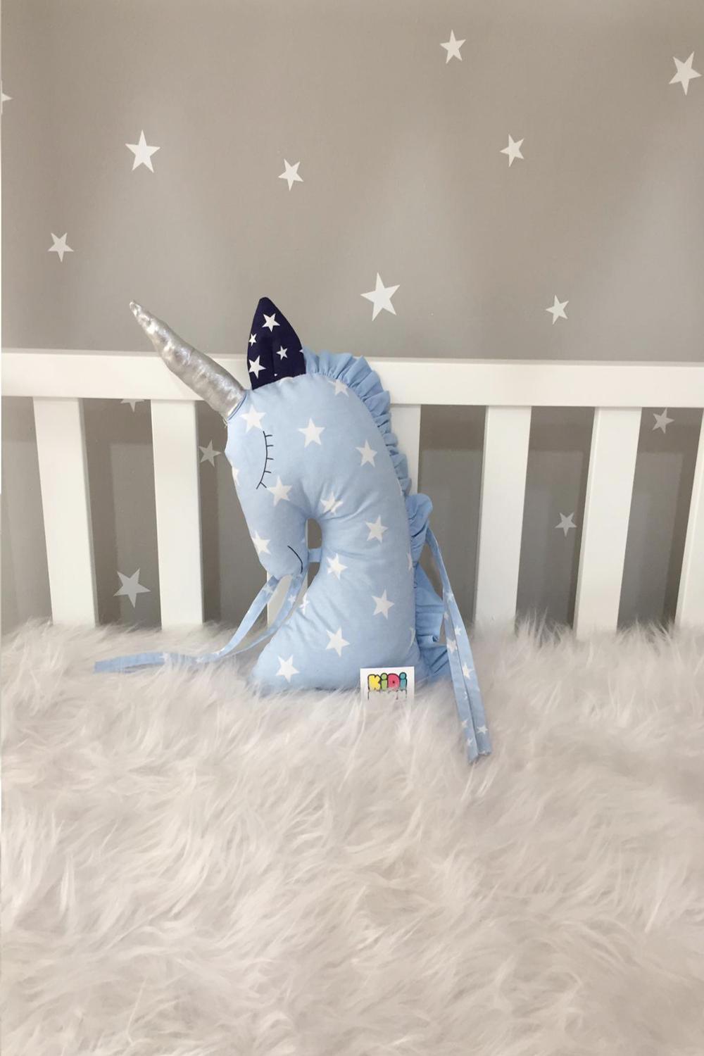 Jaju Baby Kidimoon Blauw Paard Cradle Bescherming Decor Kussen