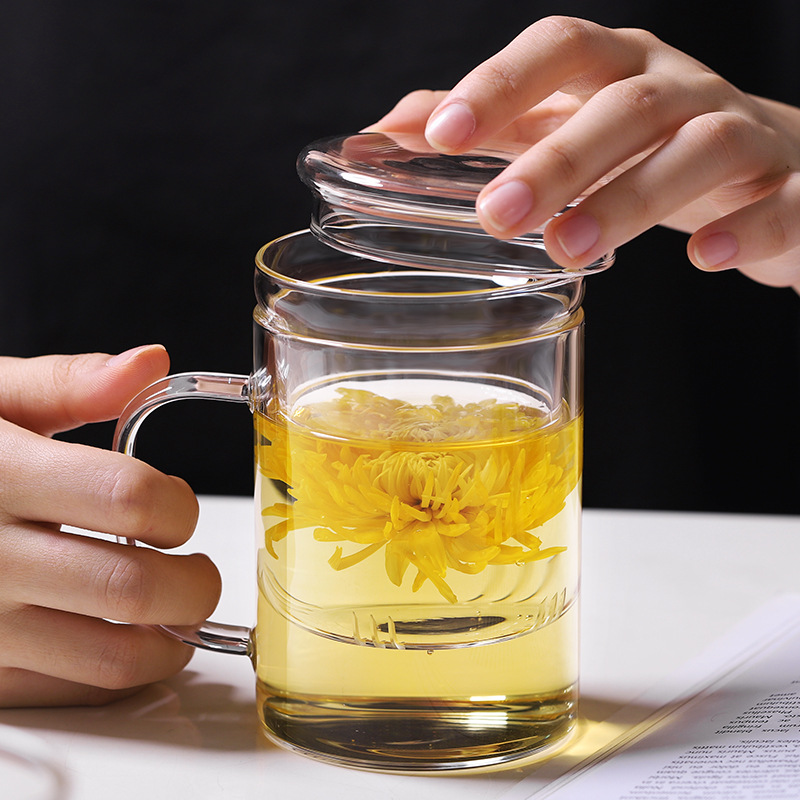 400ML gabinet znakomity szklana filiżanka zaparzacz robić herbaty filiżanki kwiatowe odporność na wysoką temperaturę otwarty płomień podgrzewany kubek na mleko z herbatą owocową