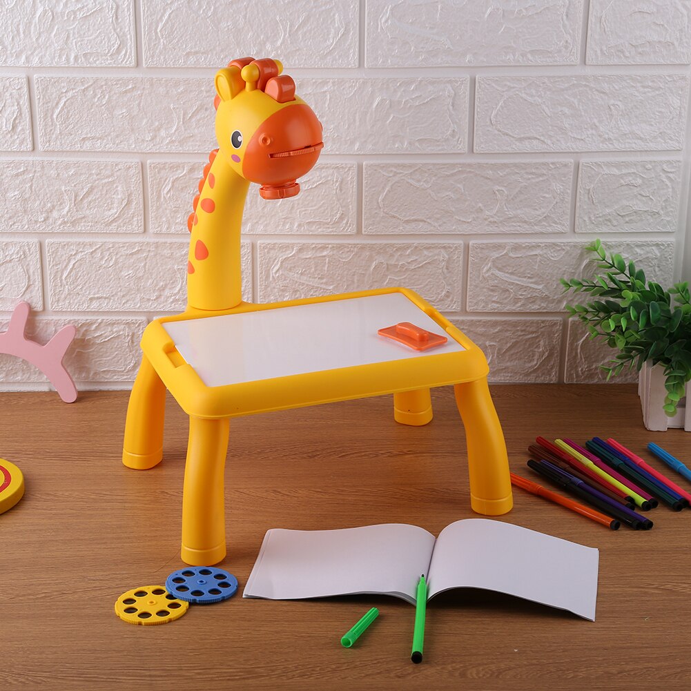 Giraffen-projektionszeichenbrett, graffiti-schreibtisch, lernspielzeug, maltafel, schreibtisch, malwerkzeuge, pädagogisches spielzeug
