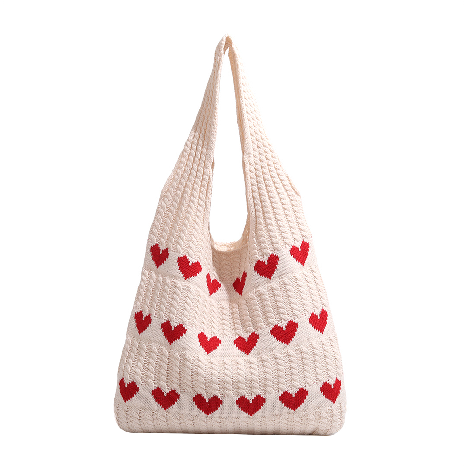 Casual gebreide handtassen Vrouwelijke grote capaciteit bakken Damesschoudertas Herfst Winter Tas Portemonnees Casual boodschappakket: Blauw