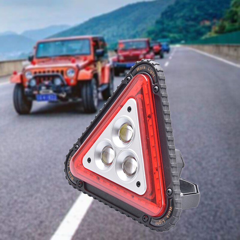 COB Glare Floodlight USB Charging Car Triangle Warning Light Wild Camping Light Outdoor Portable Traffic Light LED Work Light