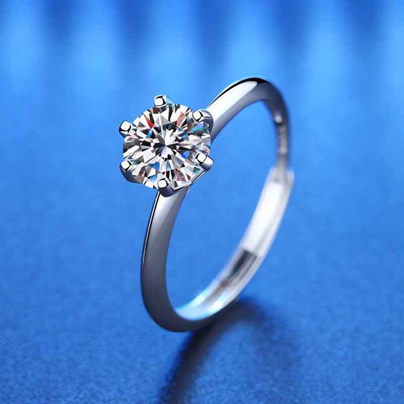 Smyoue D Kleur 1 Carat Moissanite Met Gra Gecertificeerd Solitaire Ring Voor Vrouwen 925 Sterling Silver Love Heart Engagement Sieraden: j dian liu zhua GRA