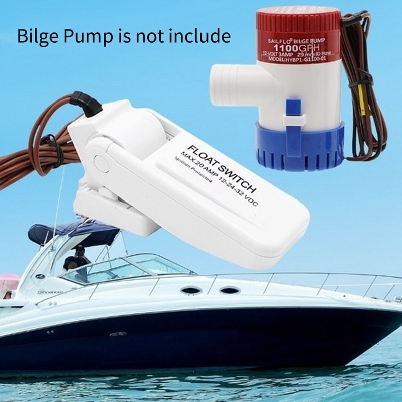 1100GPH Bilge Pump 12V Electric Submersible Boat Yacht Pump Float Switch Bilge Switches Motor Homes Houseboat Boats