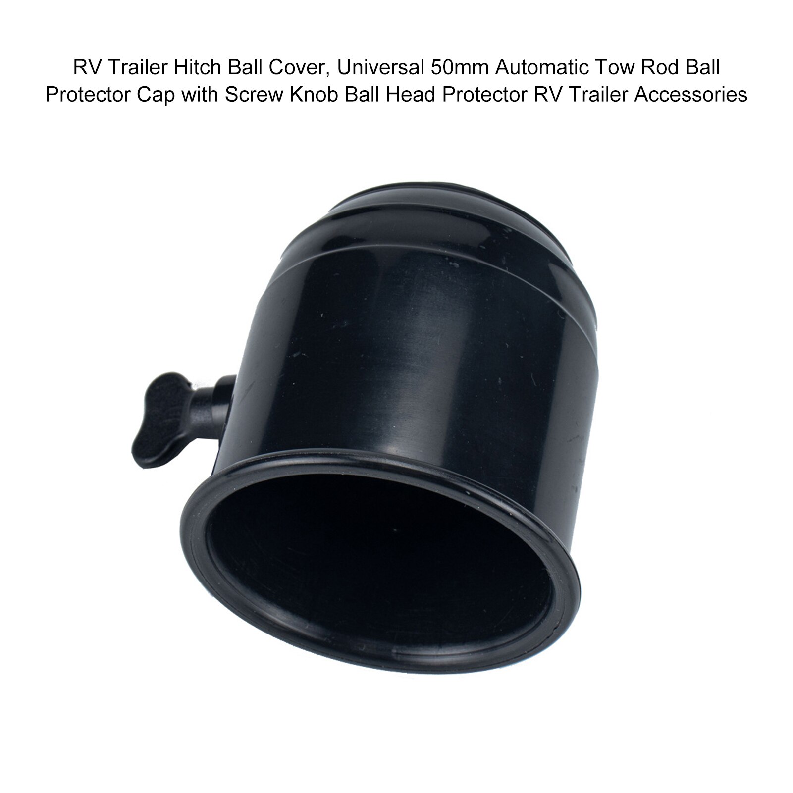 RV Trailer Hitch Ball Cover, Universal 50mm Automatic Tow Rod Ball Protector Cap with Screw Knob Ball Head Protector