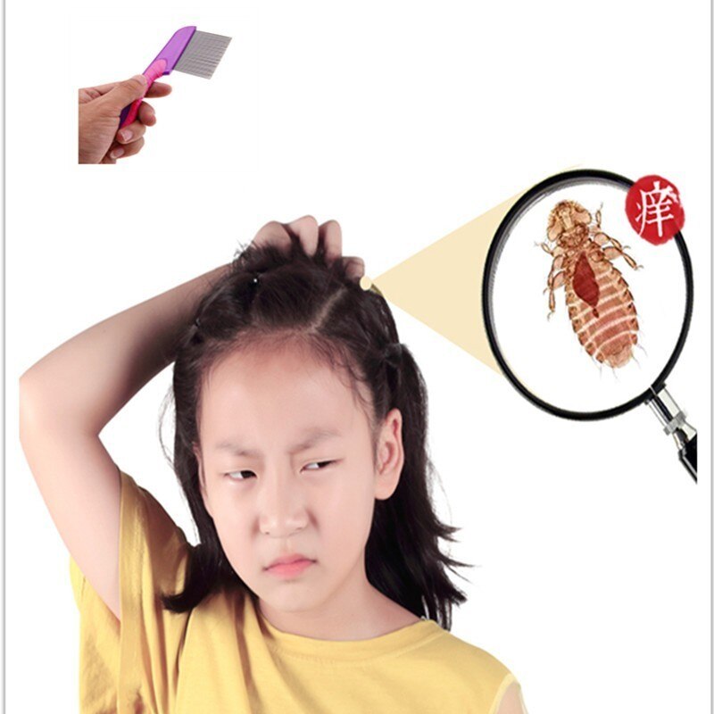 head lice remover hair Comb Stainless Steel Nit Head Hair Lice Comb Metal Fine Toothed Flea Flee With Handle Hairbrush Tools