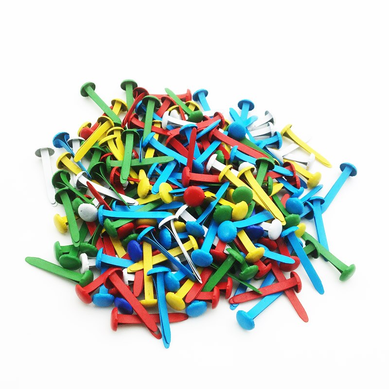 Pinchos de cabeza redonda de 100 piezas, clavos de Metal de colores mezclados, adorno para álbum de recortes, accesorios artesanales, decoración del hogar SC145