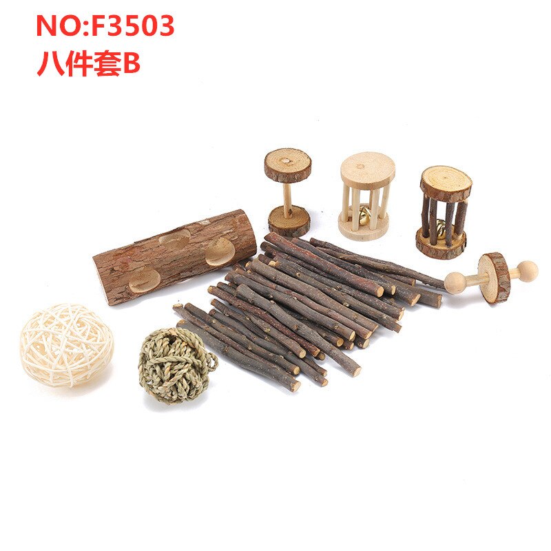 10PCS Hamster Chew Toy Set,Rat Toys Natural Pine Wood,Gerbil,Hamster,Chinchilla&#39;s Favorite Chewing Toy,Toys Accessories: 7PCS 200PC NO 3503