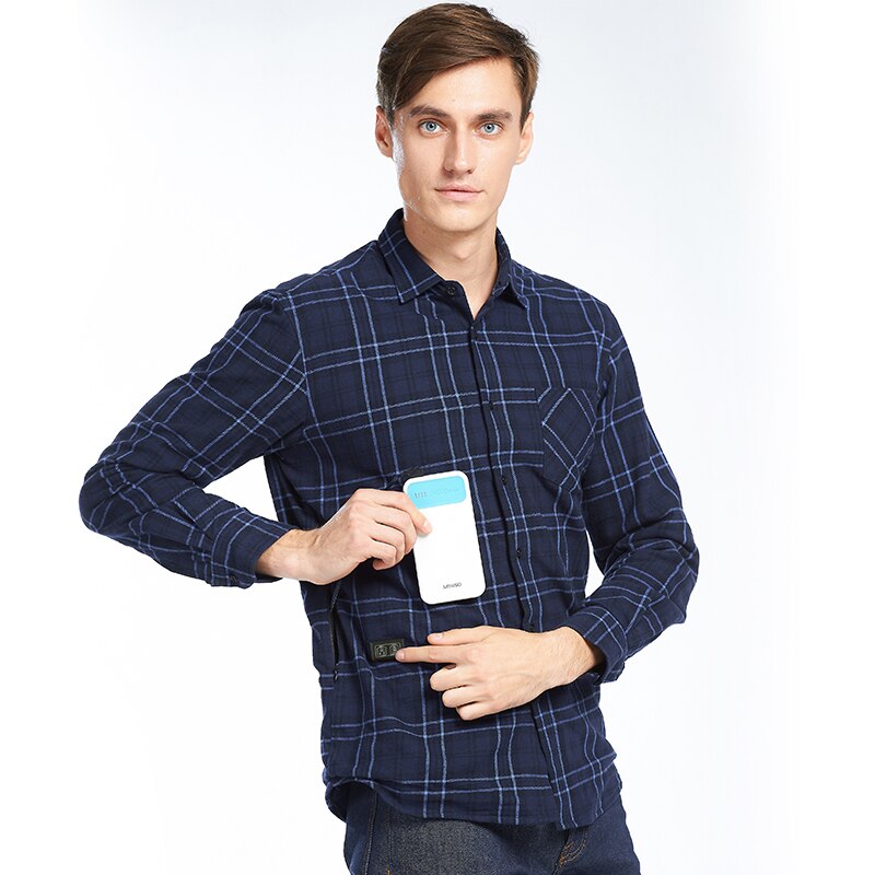 Camisa a cuadros calefactada para hombre, camisa con calefacción infrarroja para senderismo por USB al aire libre, Camping, invierno, 2022