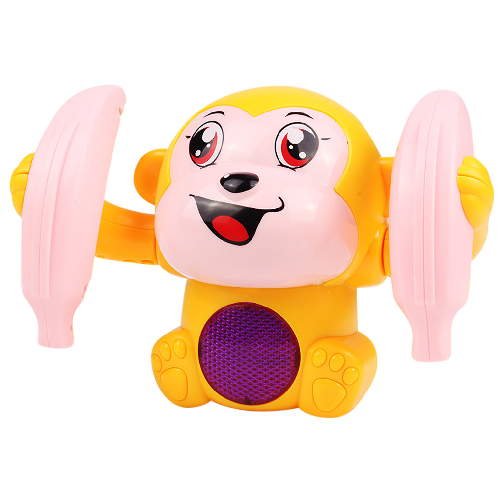 Baby Voice Control Rolling Little Monkey Toy Walk Sing Brain Game Electric Toys