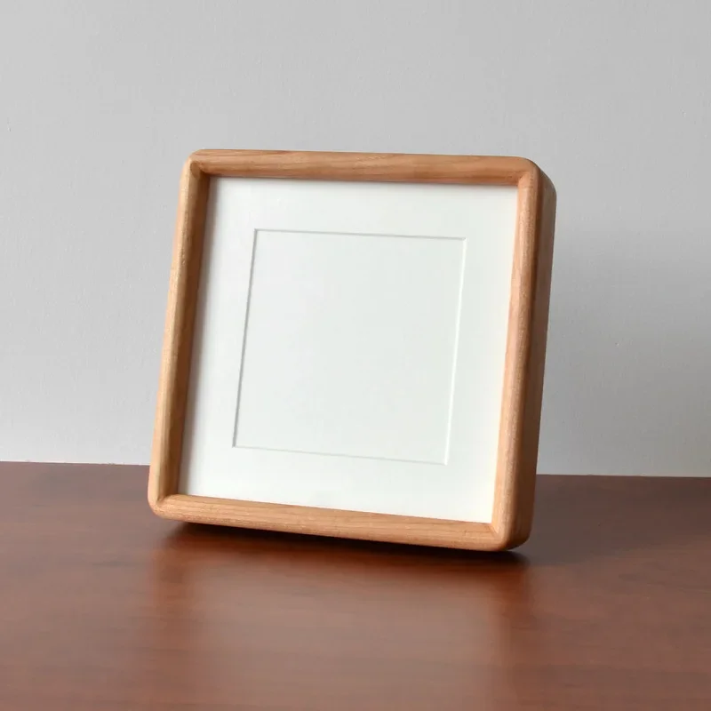 Marco de fotos de madera maciza, certificado de honor decorativo, cuadrado, de , nogal negro, de marco de fotos, 20x20 cm, 25x25cm: 10 pulgadas / Rojo