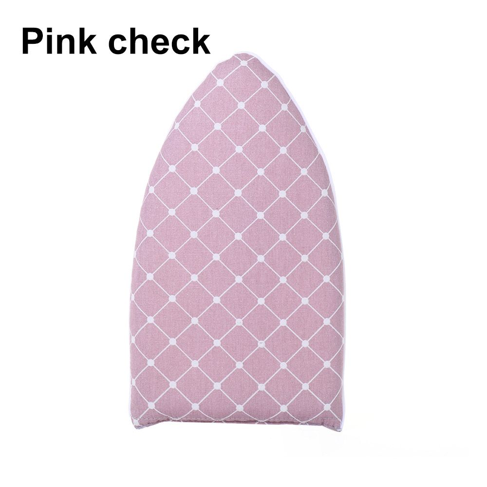 1pcs Hand-Held Mini Ironing Pad Sleeve Board Holder Heat Resistant Glove For Clothes Garment Steamer Portabe Iron Table Rack: Pink check