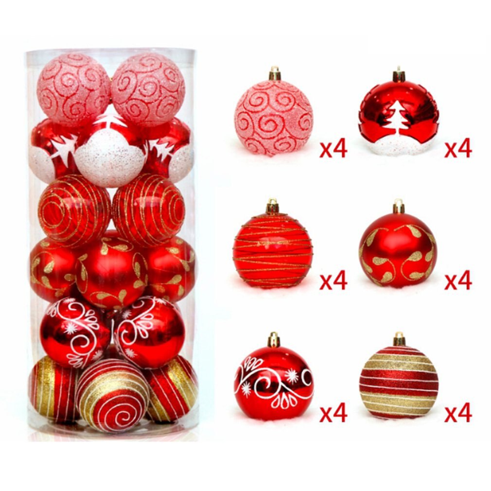 Jul lysande bollar målade bollar paket jul dekoration levererar julgran dekoration bollar