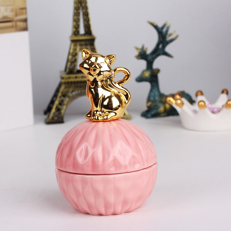 Nordique céramique boîte à bijoux scellé Animal stockage pot bonbons réservoir conteneur boucle d'oreille collier avec couvercle de mariage décoration de la maison: 8