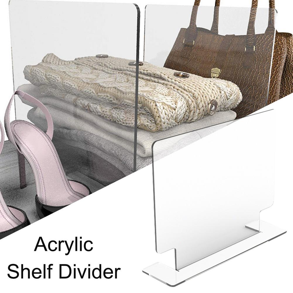Transparent Acrylic Closet Separator Shelf Organizer Kitchen Spice Divider Book Partition Clear Acrylic Closet Shelf Dividers
