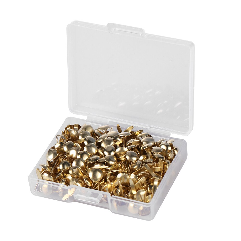 200pcs Mixed Round Scrapbooking Embellishment Fastener Brads Metal Crafts For Diy Handicrafts Decoration Nail Wallet Decor: S size B