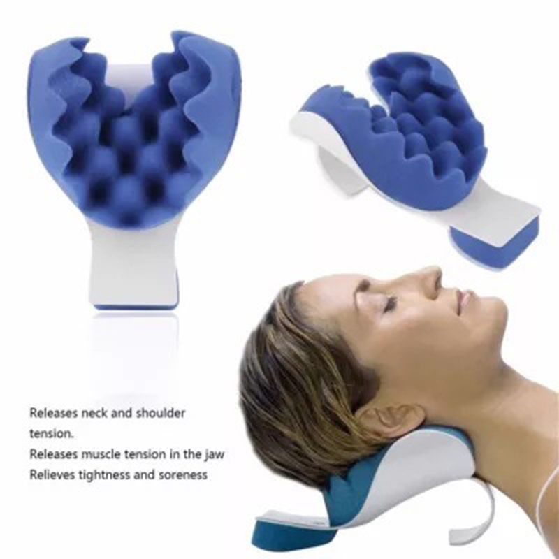 Almohada quiropráctica para el cuello y el hombro alisador almohada Cervical dispositivo de tracción para el cuello para el control del alivio del dolor y la columna Cervical