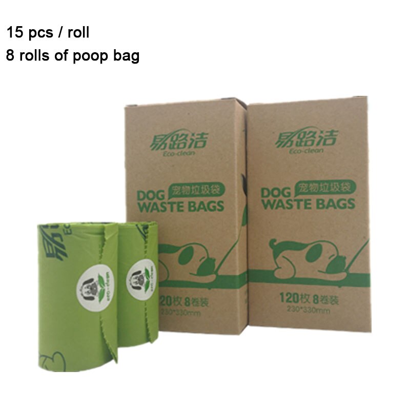 8/16 rollos bolsa de caca de mascota Degradable bolsa de basura portátil amigable con la tierra bolsas de residuos de perro suministros para caminar dispensador de recogida redondeado: 1