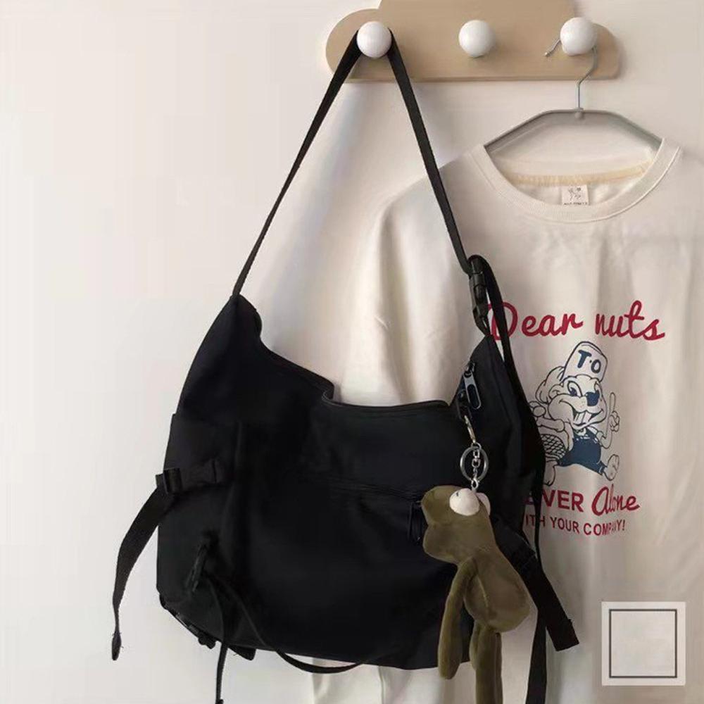 Ladies Pocket Canvas Tooling Bag Postman Bag Korean Bag Cell Phone Bags Simple Crossbody Bags Casual Flap Shoulder Bag