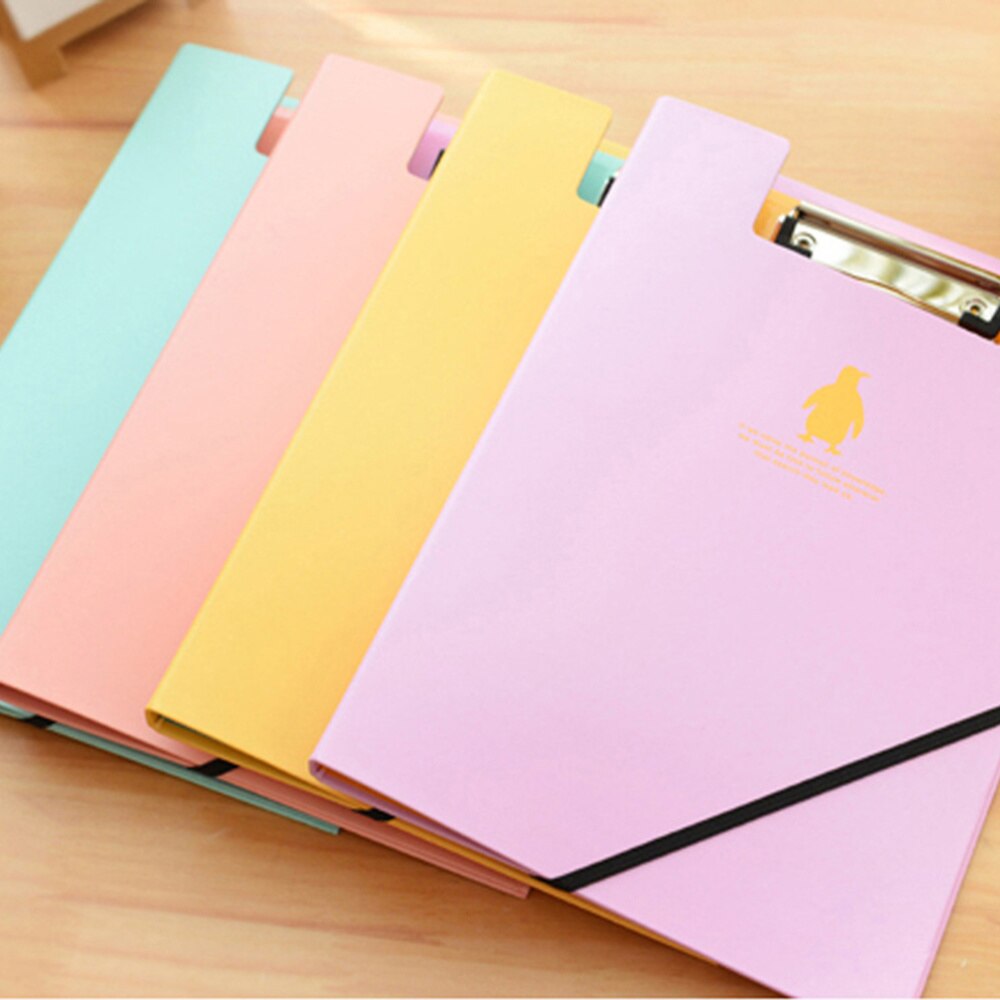 A4 Office Stationary Double-clip Document File Folder Data Paper Clipboards with Bandage