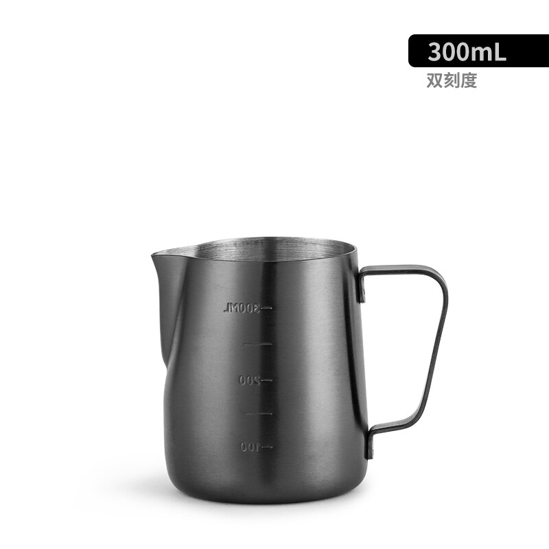 Jarra de espuma café con leche 300/600/900ml, jarra de Barista, jarra de arte artesanal con Latte, taza de acero inoxidable a doble escala con boca de águila Taza de leche: C