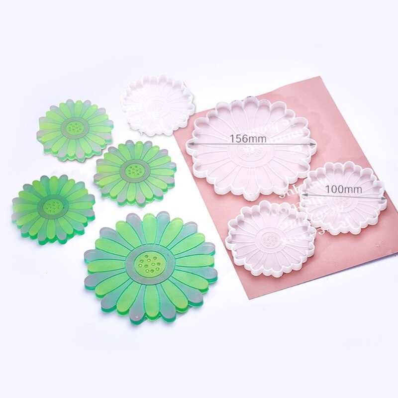 Daisy Flower Coaster Epoxy Resin Mold Cup Mat Pad Silicone Mould DIY Crafts Tool 54DC