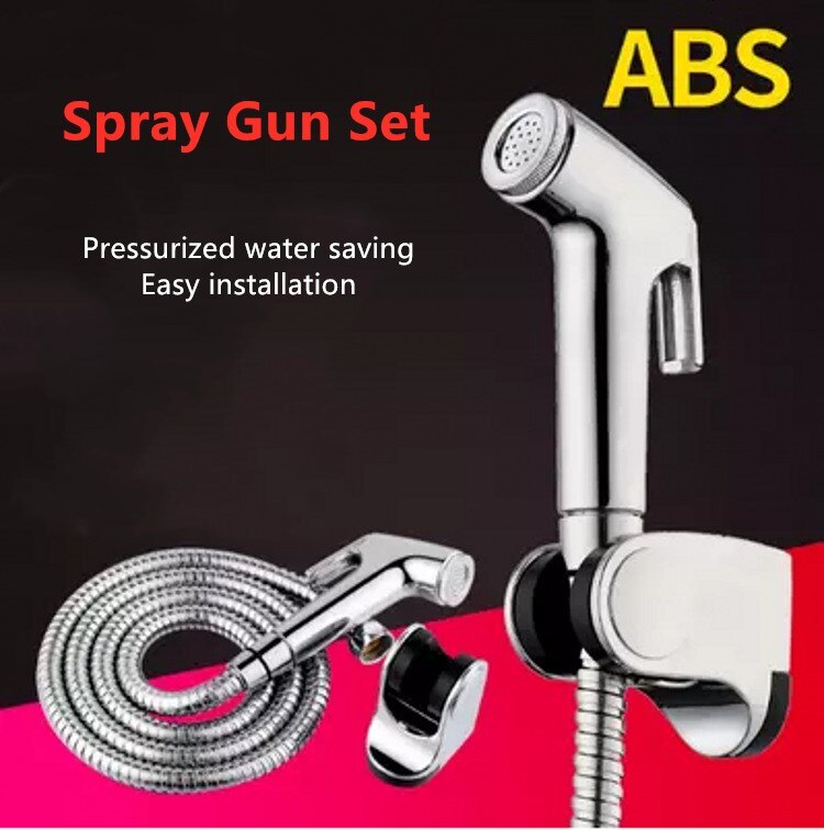 ABS Sprayer Set Handheld Toilet Bidet Spray Bathroom Toilet Bidet Shower Head Nozzle Showerhead With 1.5m Hose + Base