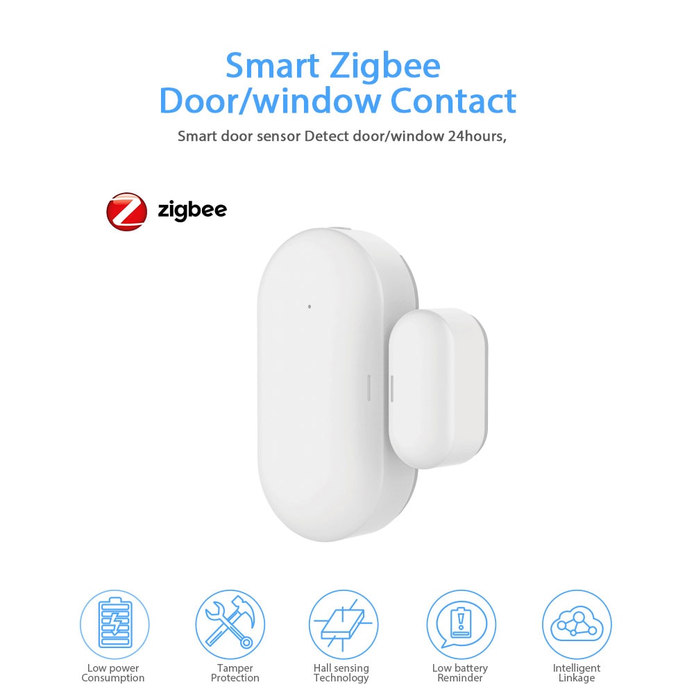 Zigbee dør/vindue sensor dørkontakt sensor smart home alarm sensorer power by tuya
