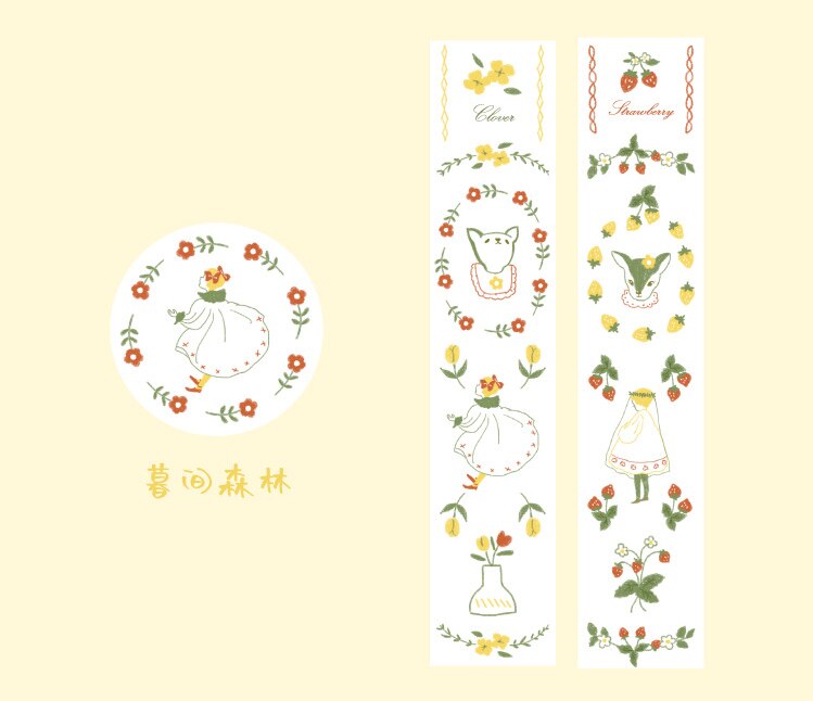 Cintas adhesivas decorativas de dibujos animados, pegatinas de papel para álbum de recortes DIY, 5m, 1 unidad/lote: mujiansenlin
