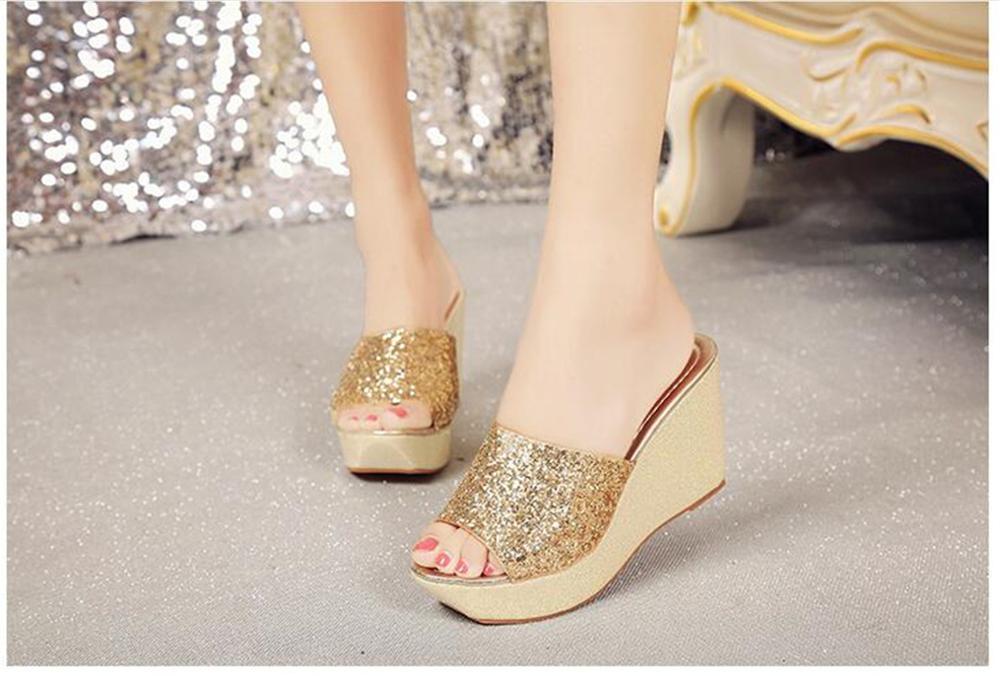 Summer Ultra High Wedges Heel Sandals Open Toe Platform Elevator Women Sandals Shoes Plus Size Pumps
