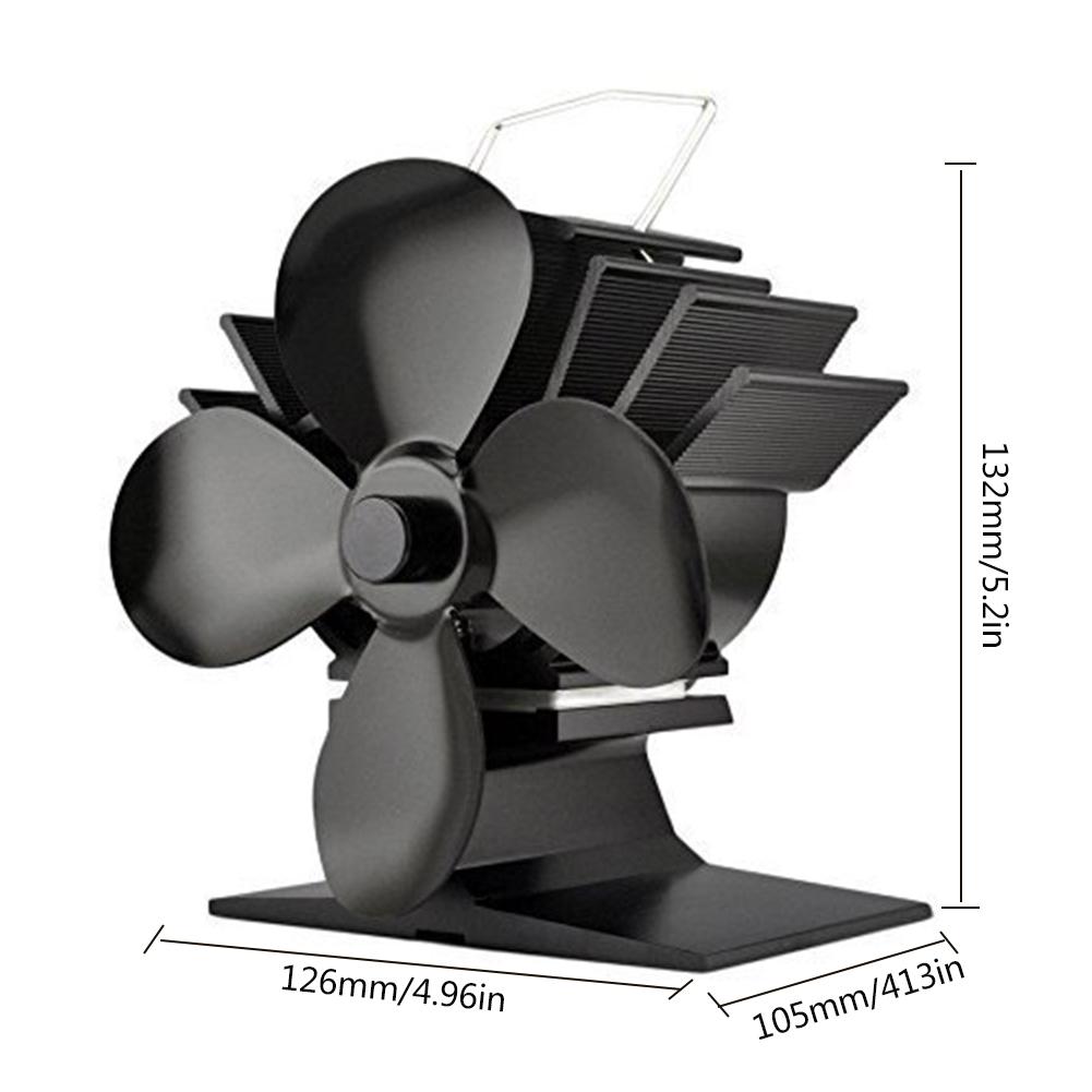 Thermal Power Fan Fireplace Fan 5 Blade Heat Powered Stove Fan Wood Log Burner Fireplace Eco Friendly Fan Heat Distribution