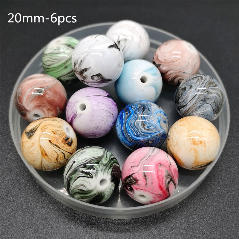 8mm-20mm Runde Form Perlen Schmuck Machen Acryl Perlen Multicolor Lose Perlen Schmuck DIY Zubehör # YKL36-42