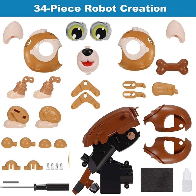 Juguetes electrónicos de Perro Robot para niños, juguete de cachorro interactivo robótico, Control de voz,