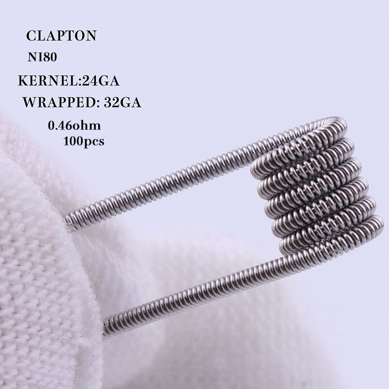 XFKM NI80 50/100 pcs twisted Fused Bijenkorf clapton coils premade wrap Alien Mix twisted Quad Tijger Verwarming Weerstand rda coil: clapton-0.46-n80-100