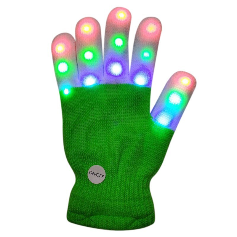 1Pcs Kinderen Led Handschoenen Houden Warme Handschoenen Led Handschoenen 7 Licht Modi Vinger Licht Vinger Halloween Party (Willekeurige stijl)